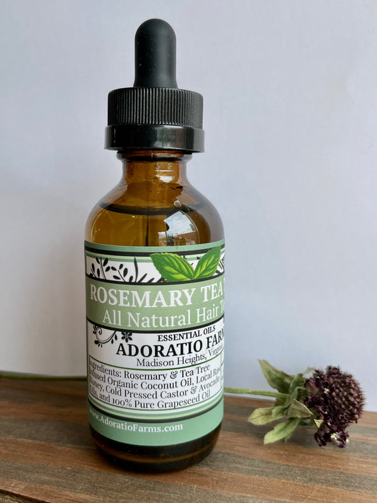 Rosemary Tea Tree Hair Oil - Adoratio Farms
