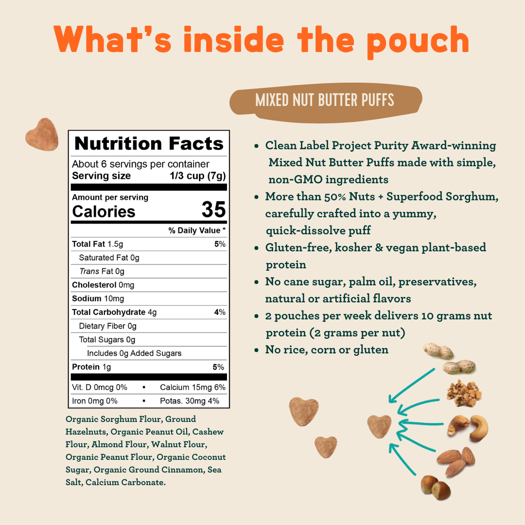 Organic Mixed Nut Butter Puffs Kid and Baby Snacks