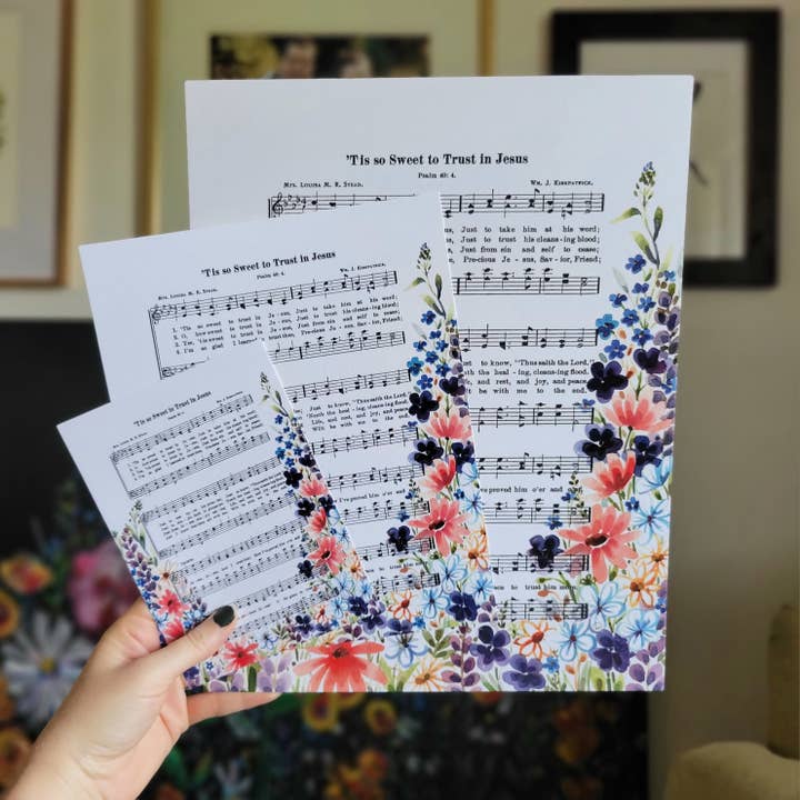 "Tis So Sweet" Floral Hymn Print - Marydean Draws