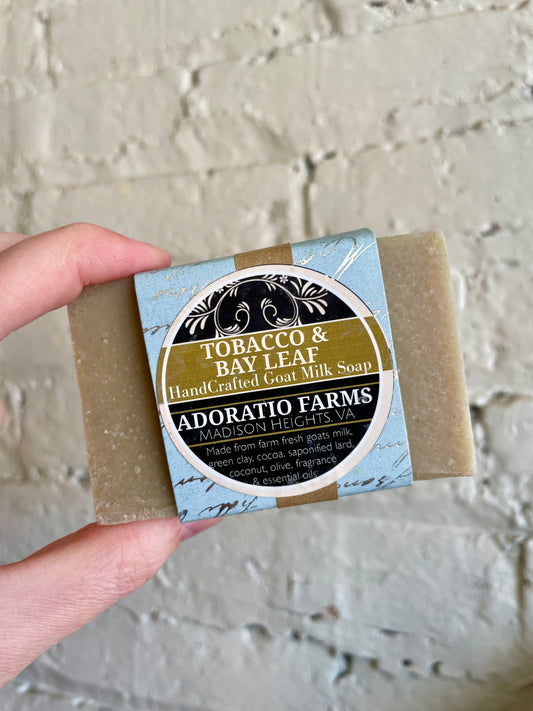 Tobacco & Bay Leaf Goat Milk Soap - Adoratio Farms