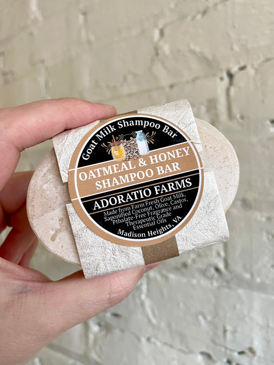 Oatmeal, Milk, & Honey Goat Milk Shampoo Bar - Adoratio Farms