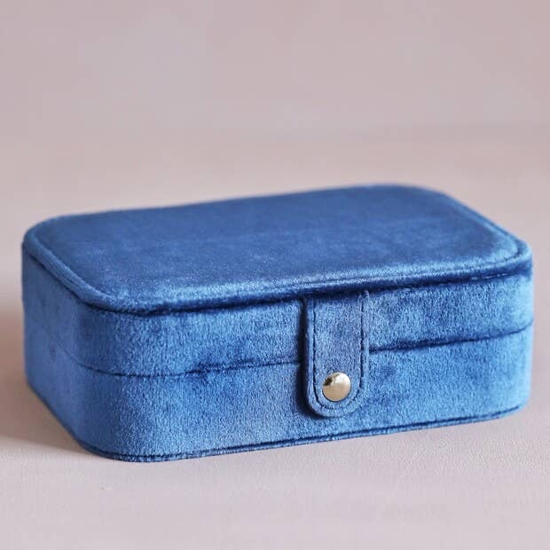 Navy Blue Velvet Jewelry Case