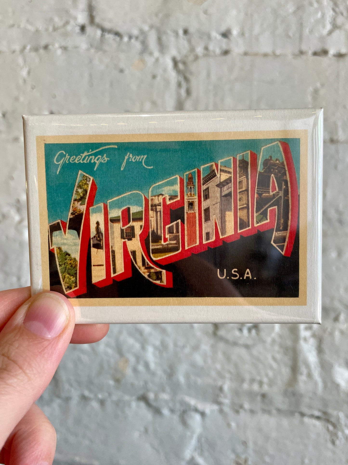 Teal + Red Virginia Vintage Magnet