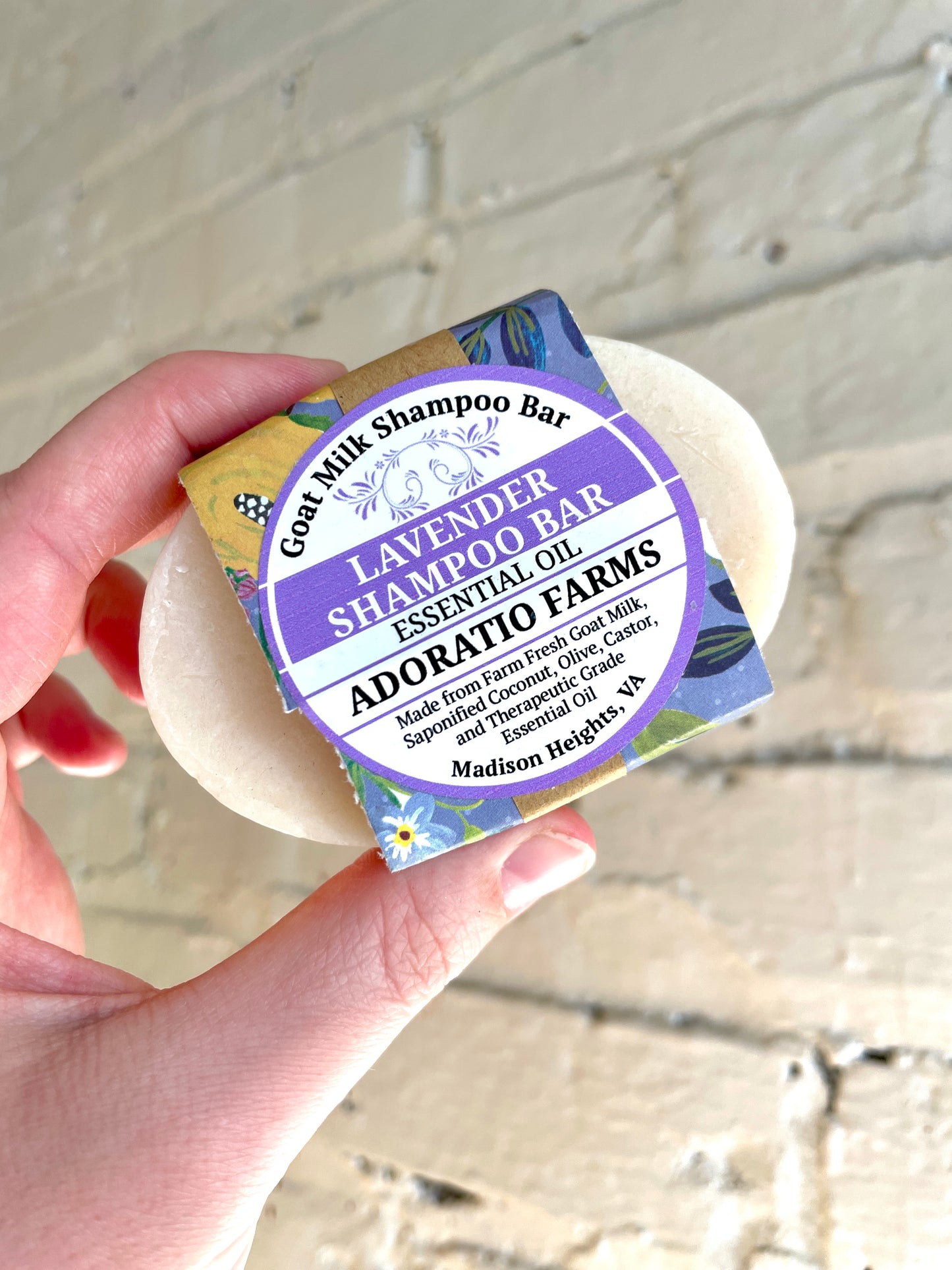 Lavender Essential Oil Goat Milk Shampoo Bar - Adoratio Farms