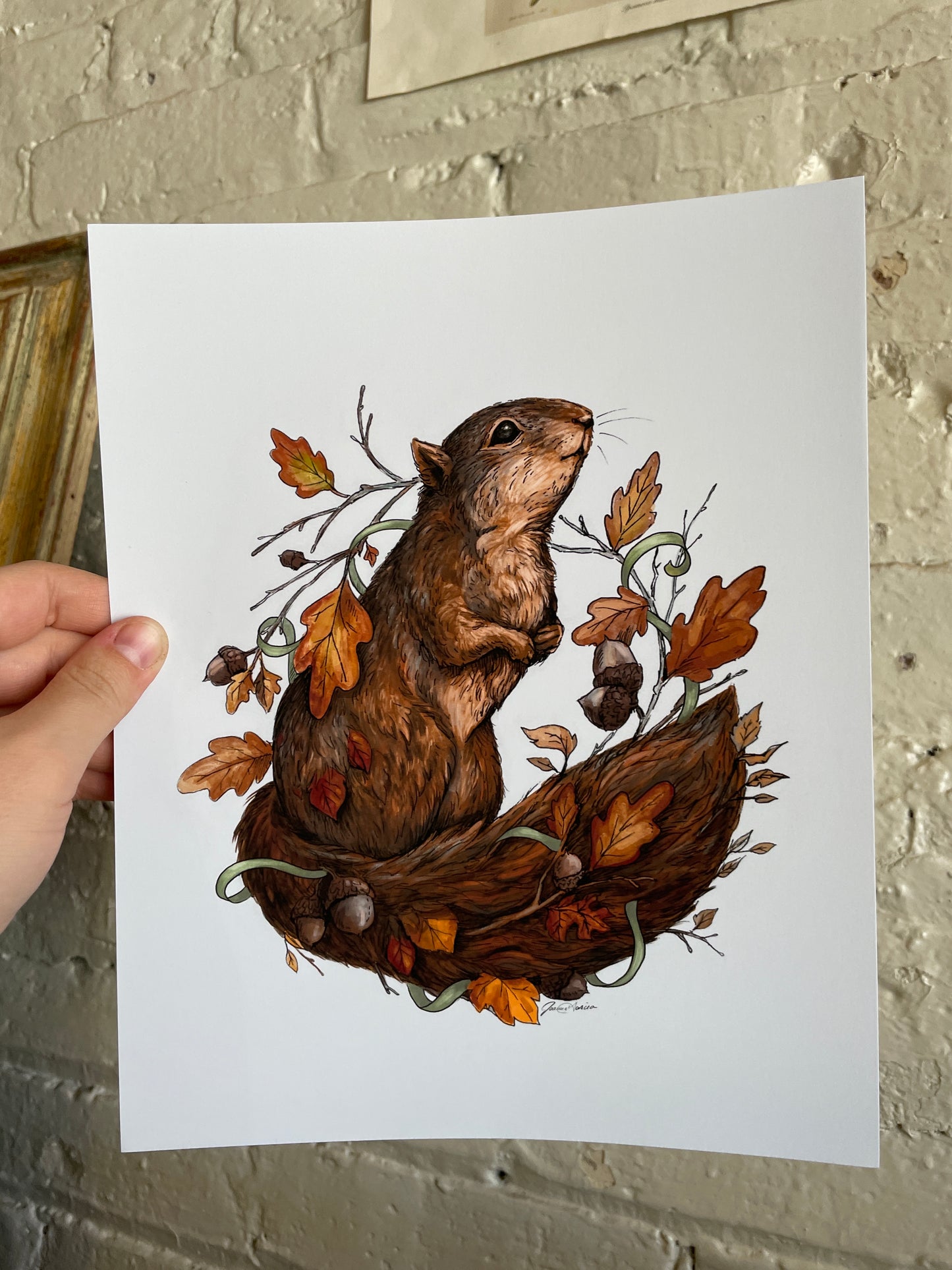 "Autumn Squirrel" Art Print - Joanna Garcia Art