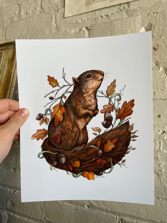 "Autumn Squirrel" Art Print - Joanna Garcia Art