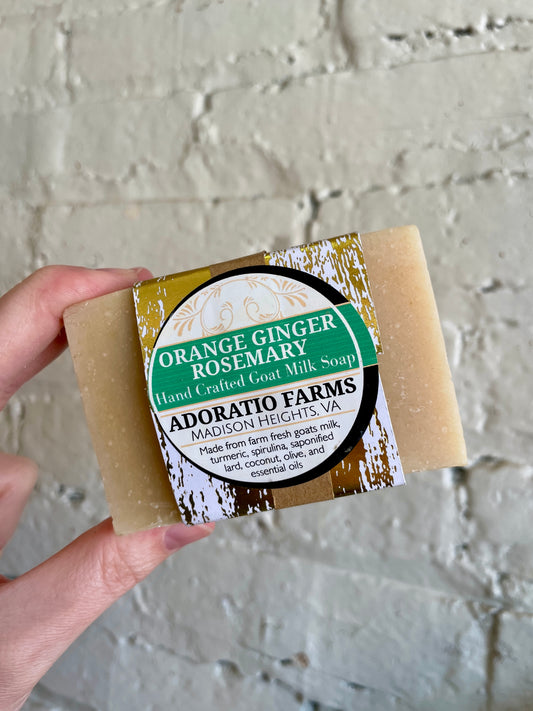 Orange Ginger Rosemary Goat Milk Soap - Adoratio Farms
