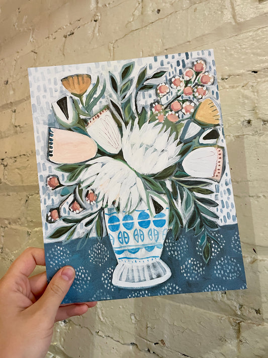 "Flowers in a Thrifted Vase" Still Life Art Print - J Lee Mancier Art