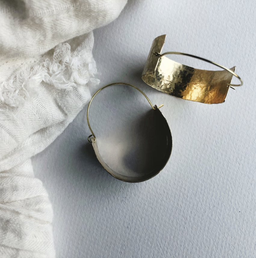 Brass Cradle Hoops - Free Range & Feral
