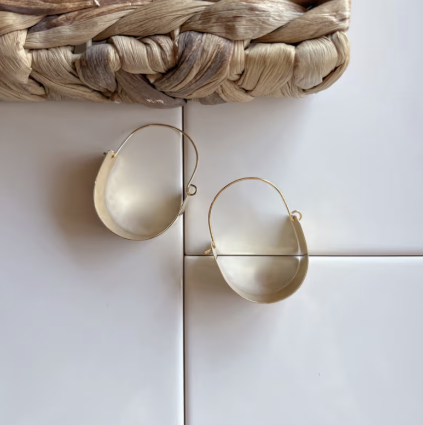 Brass Cradle Hoops - Free Range & Feral