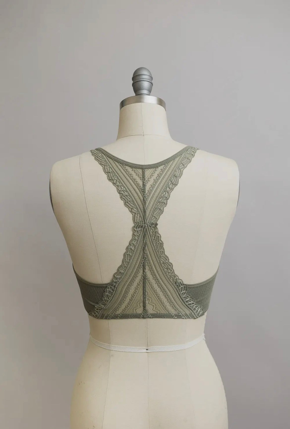 Sage Lace Trim Padded Bralette