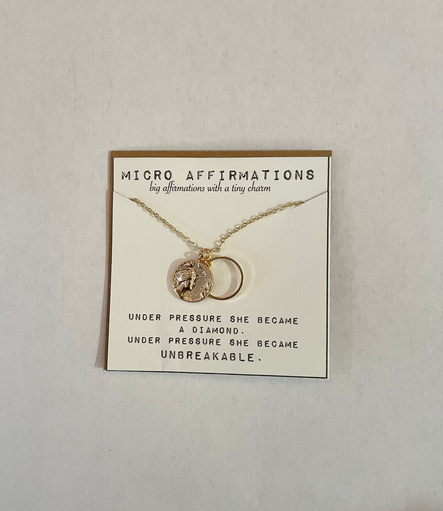 “Diamond" Micro Affirmation Necklace - Ginger and Pickles