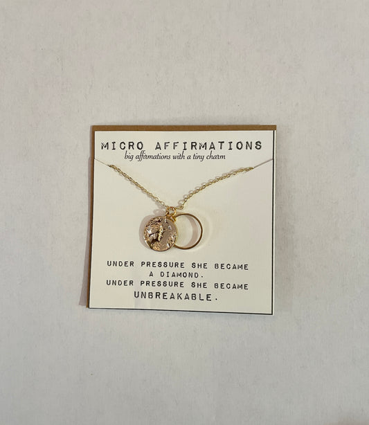 “Diamond" Micro Affirmation Necklace - Ginger and Pickles