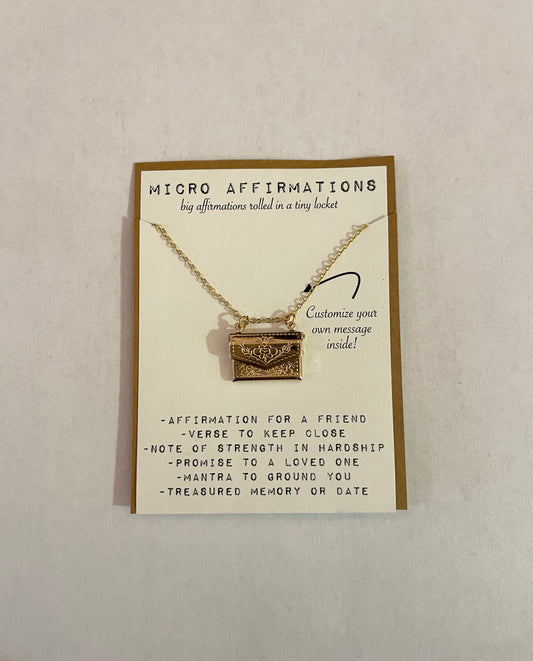 Floral Engraved Micro Affirmation Locket - Ginger and Pickles