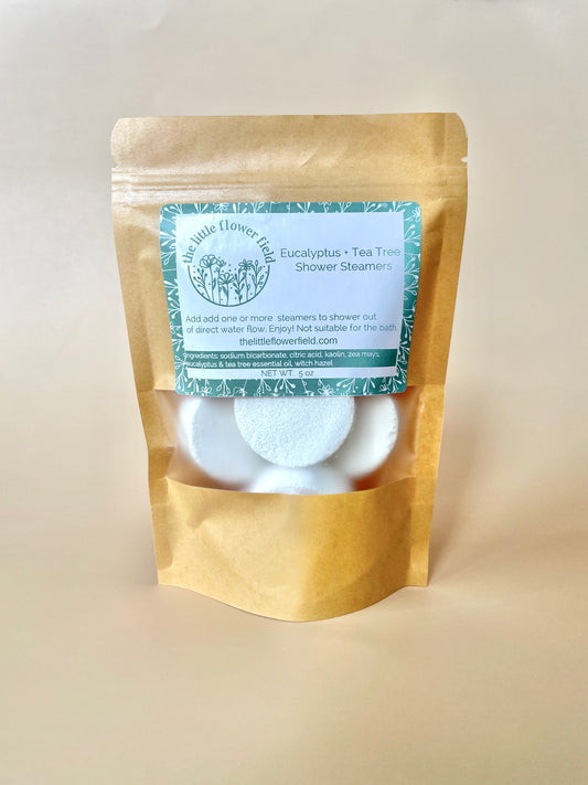 Eucalyptus + Tea Tree Shower Steamers - The Little Flower Field