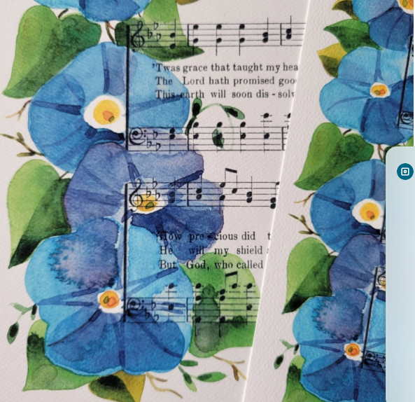 "Amazing Grace" with Hummingbird Floral Hymn Print - Marydean Draws