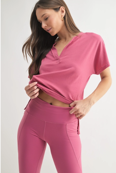 Pima Cotton Tee - Soft Magenta