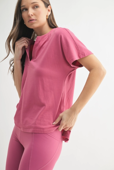 Pima Cotton Tee - Soft Magenta