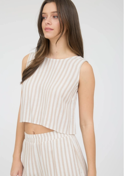 Striped Bow Tie Top