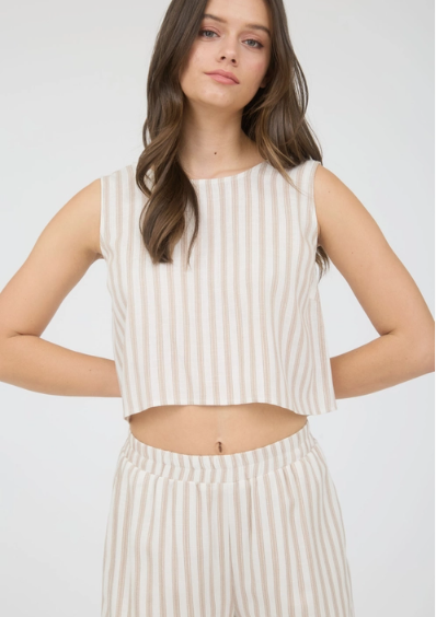 Striped Bow Tie Top