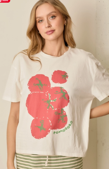 Tomato Garden Distressed Crewneck T-Shirt