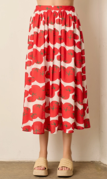 Tomato Garden Maxi Skirt