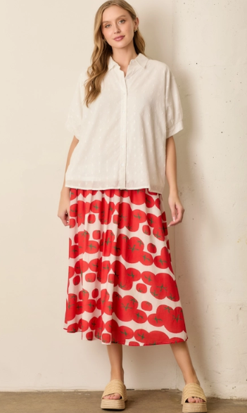 Tomato Garden Maxi Skirt