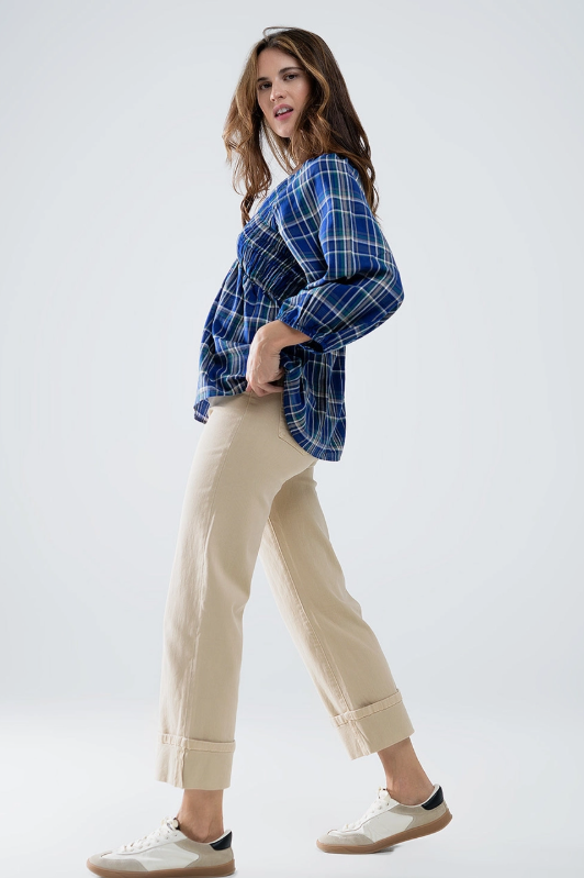 Ecru Straight Leg Pants