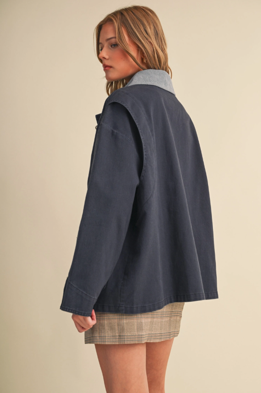 Indigo A-Line Utility Jacket