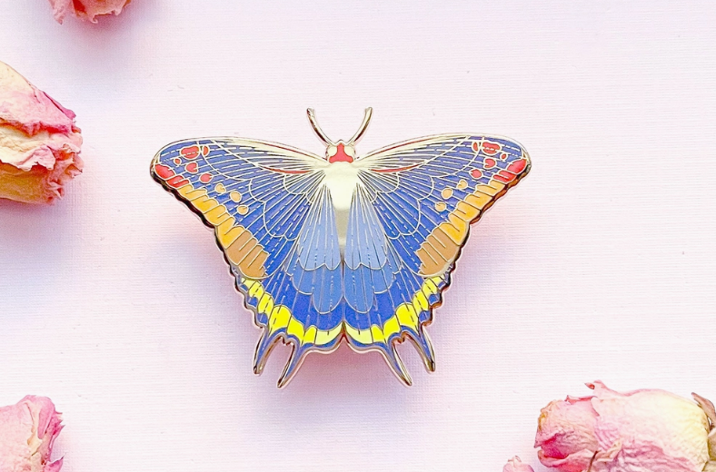Two-Tailed Pasha Butterfly Enamel Pin
