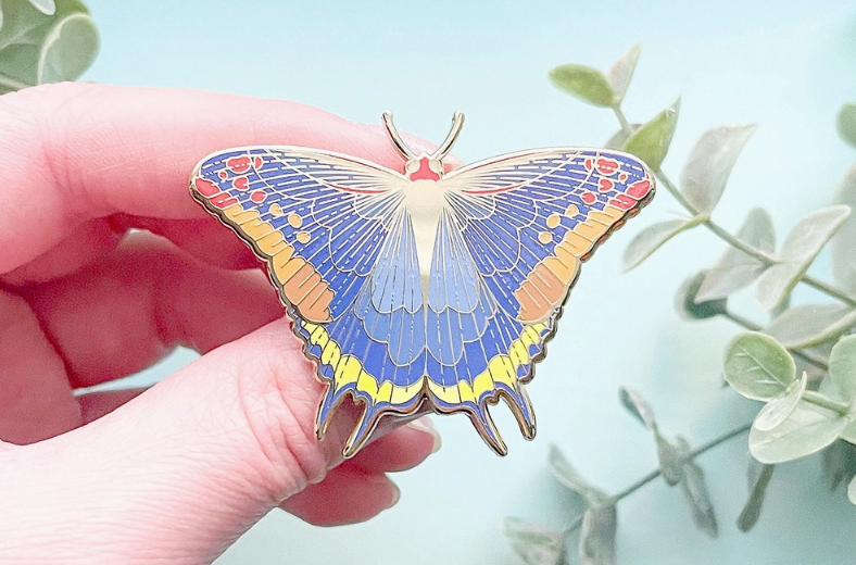 Two-Tailed Pasha Butterfly Enamel Pin