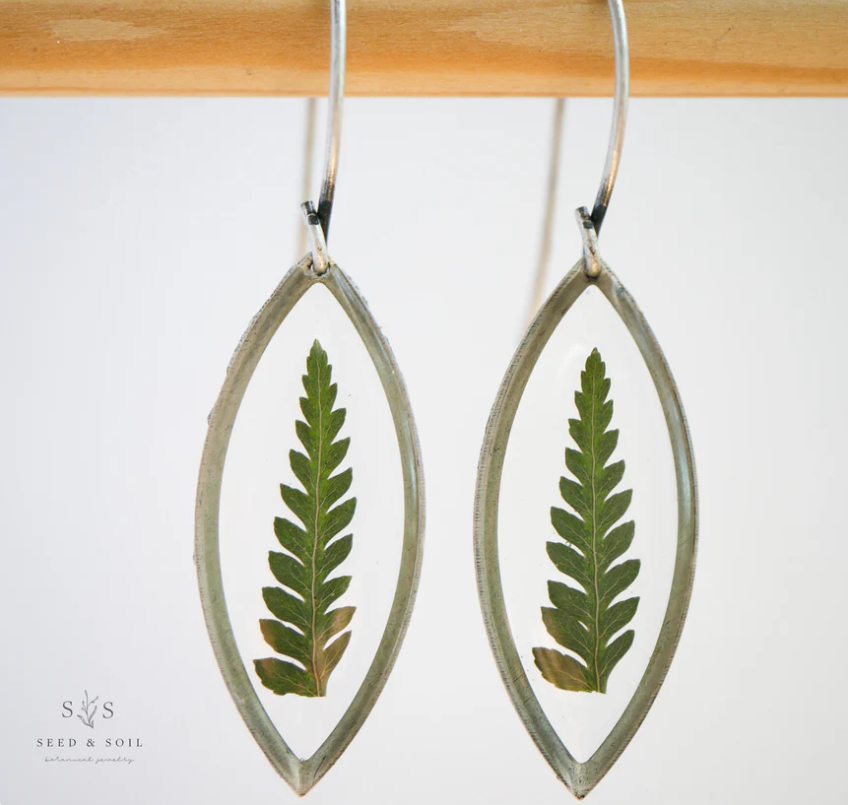 Marquise Fern Earrings - Seed and Soil