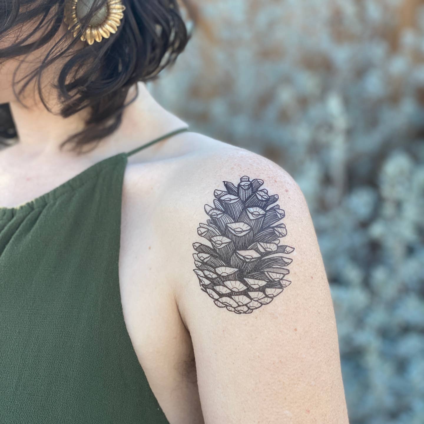 Nature Temporary Tattoo - Pinecone