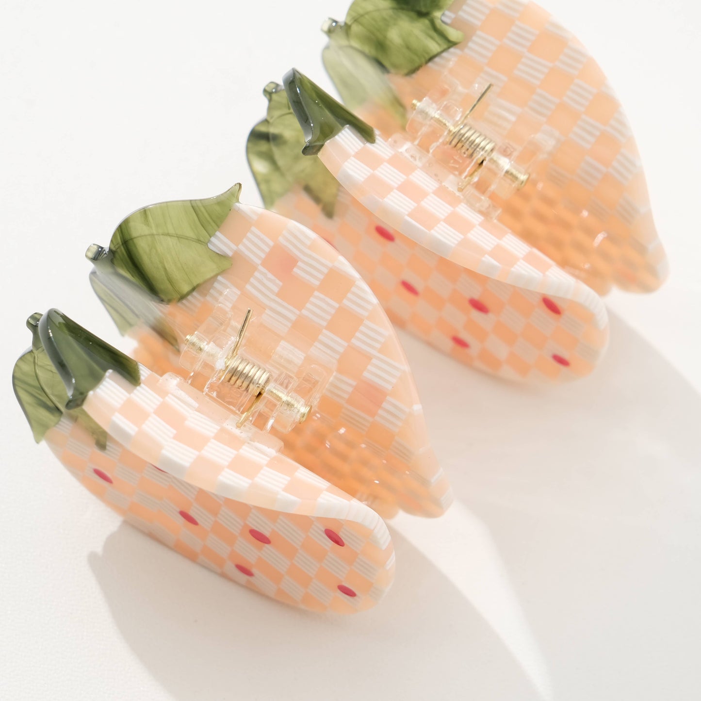 Gingham Strawberry Claw Clip