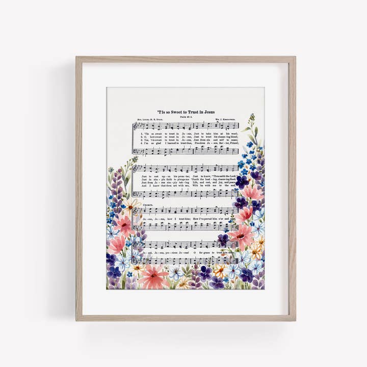 "Tis So Sweet" Floral Hymn Print - Marydean Draws