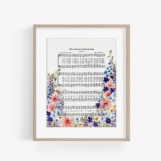 "Tis So Sweet" Floral Hymn Print - Marydean Draws