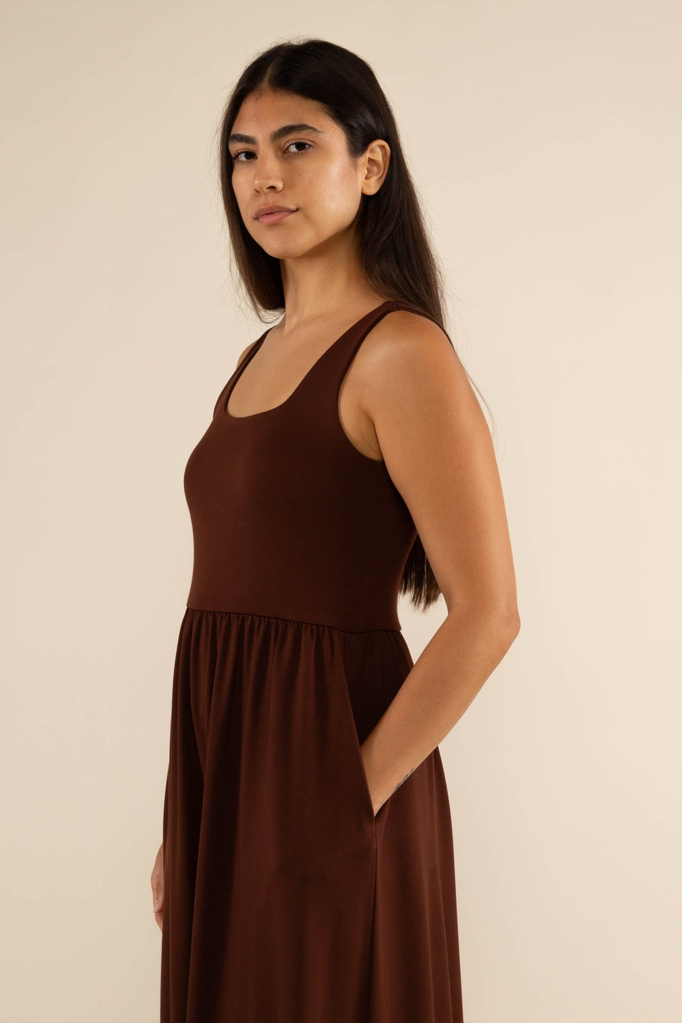 Chocolate Drop Midi Tank Dress