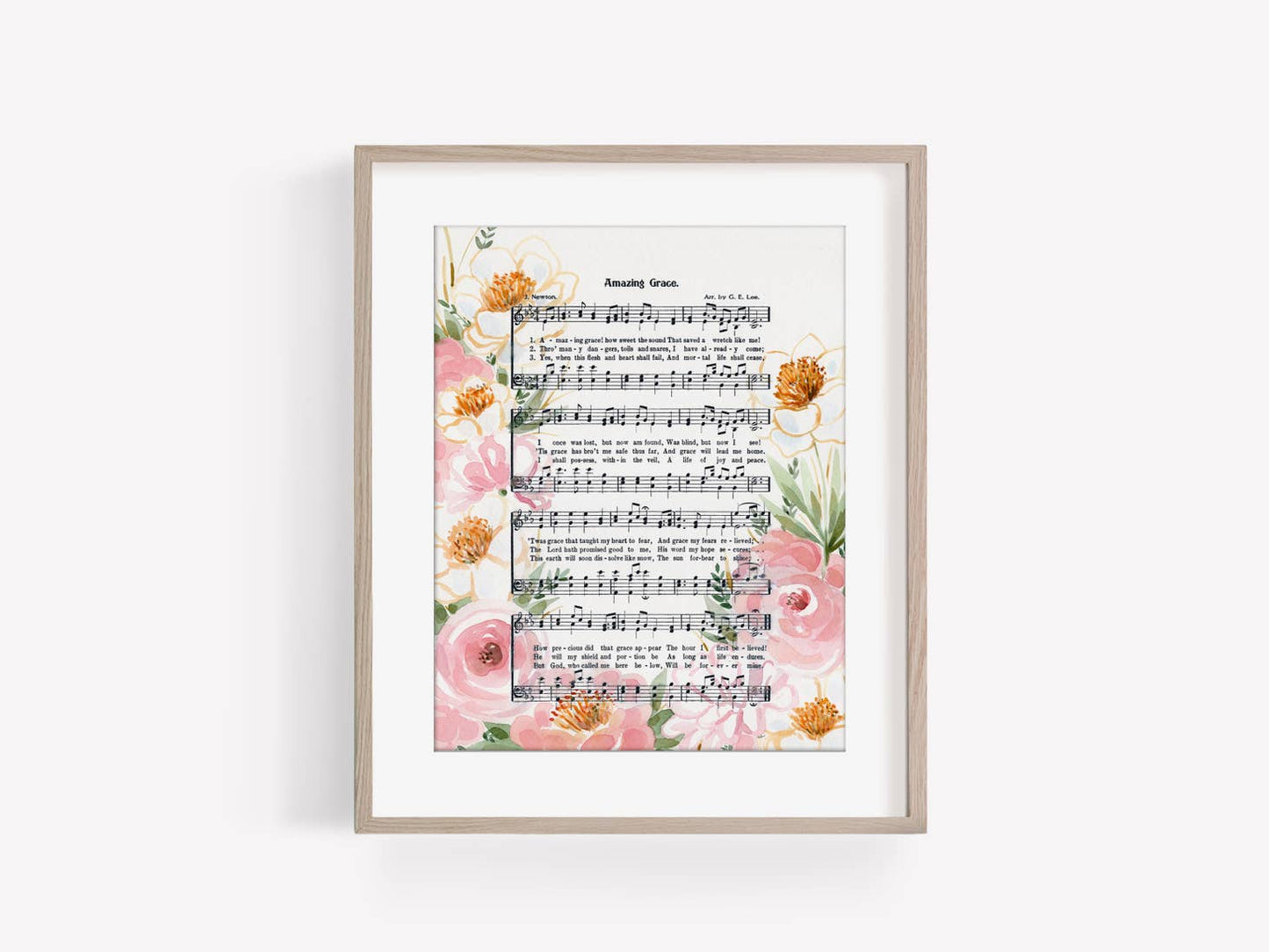 "Amazing Grace" Peony Hymn Print - Marydean Draws