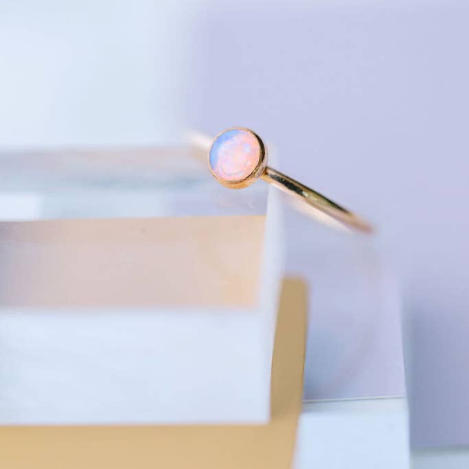 Opal Stackable Gold Ring
