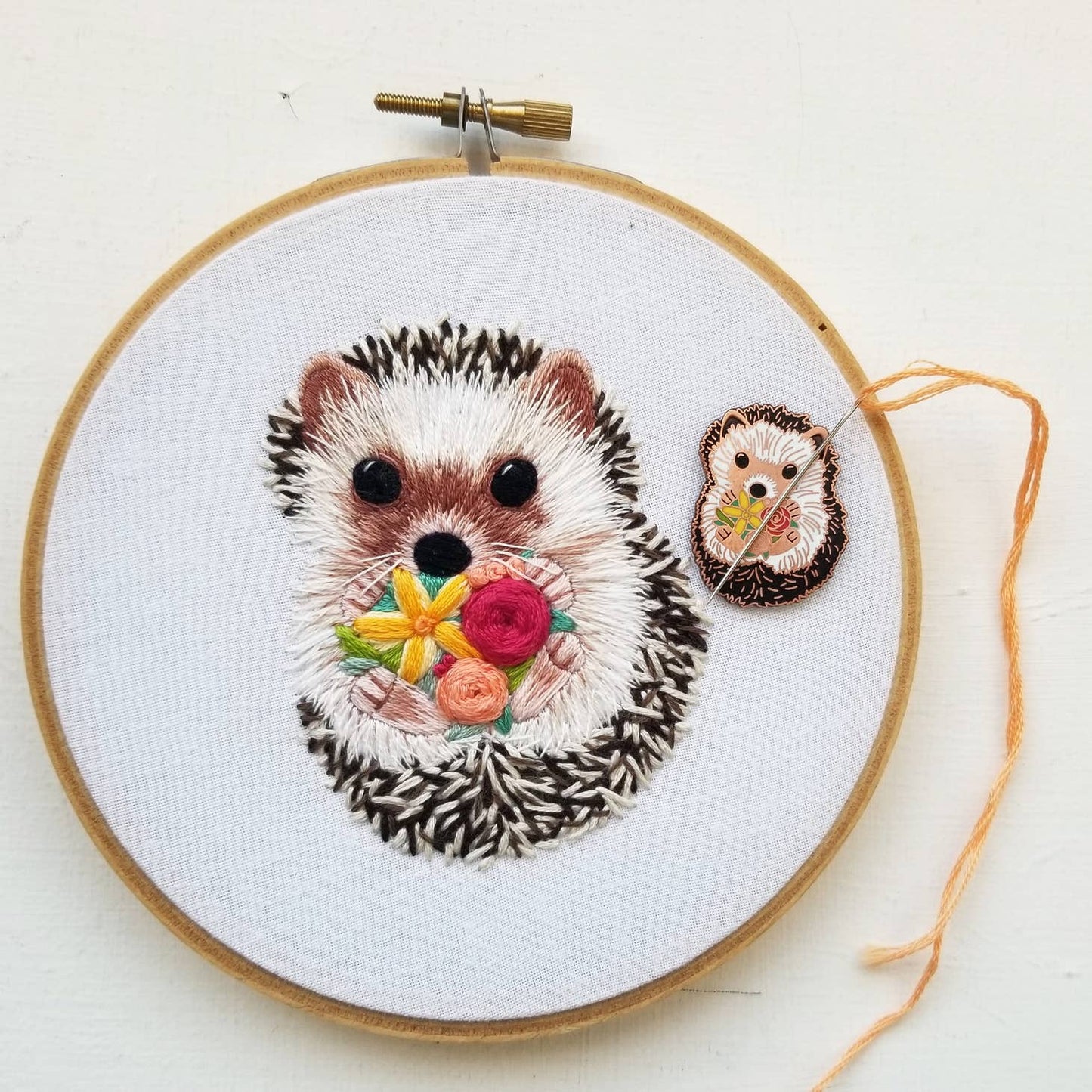 Hedgehog Enamel Needle Minder Magnet