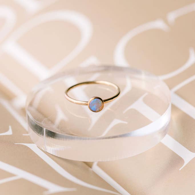 Opal Stackable Gold Ring