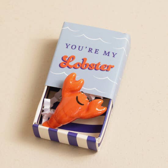 Ceramic Knick-Knack and Matchbox - Lobster