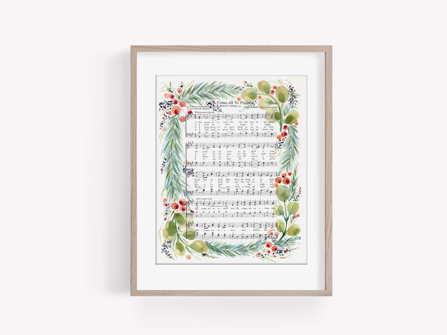 "O Come All Ye Faithful" Christmas Print