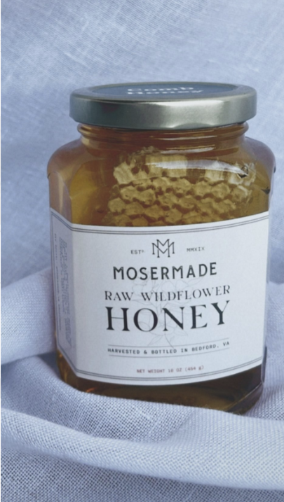 16 oz. Local Raw Honey w/ Comb - Mosermade