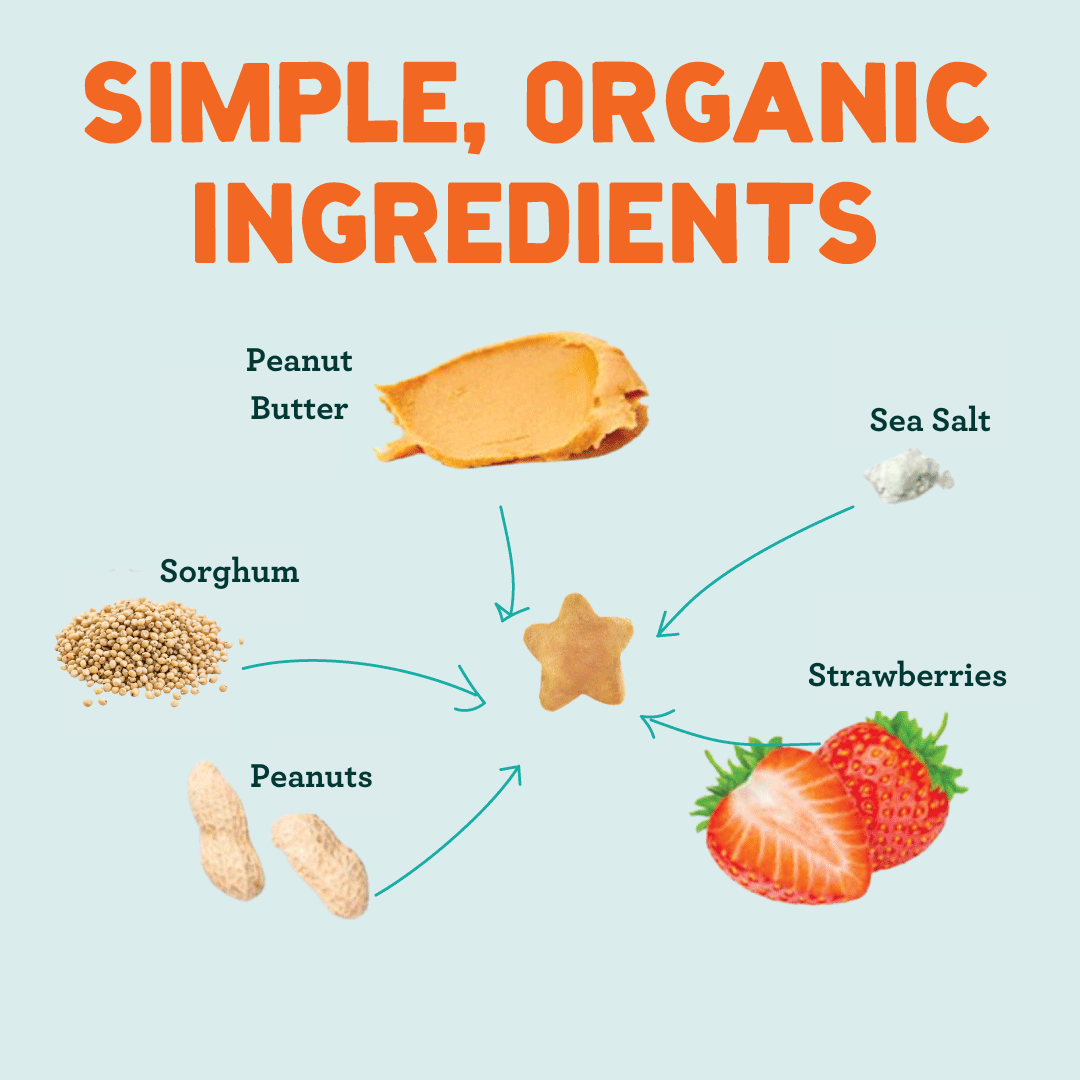 Organic Strawberry Peanut Butter Nutty Puffs Kid & Baby Snacks