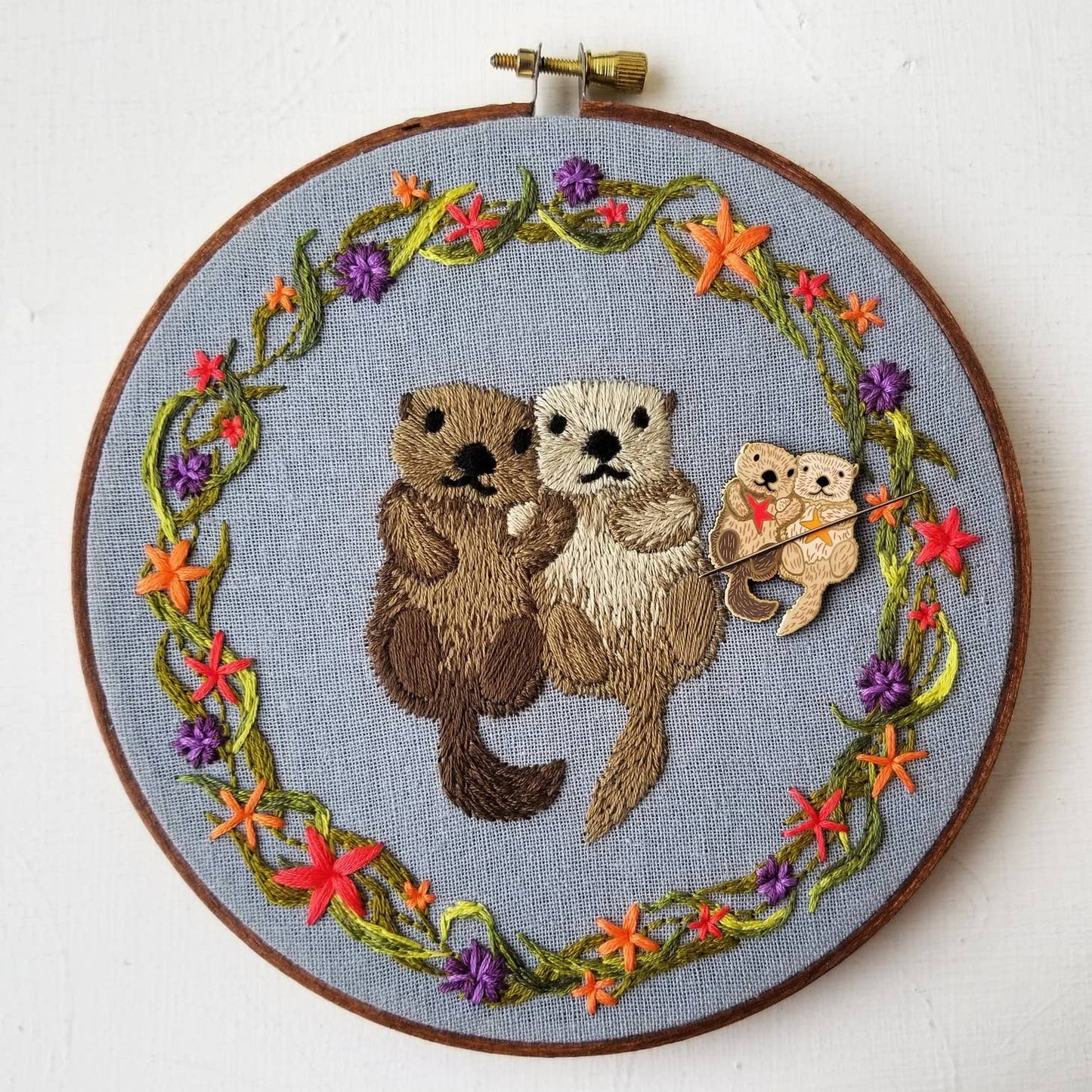 Otters Enamel Needle Minder Magnet