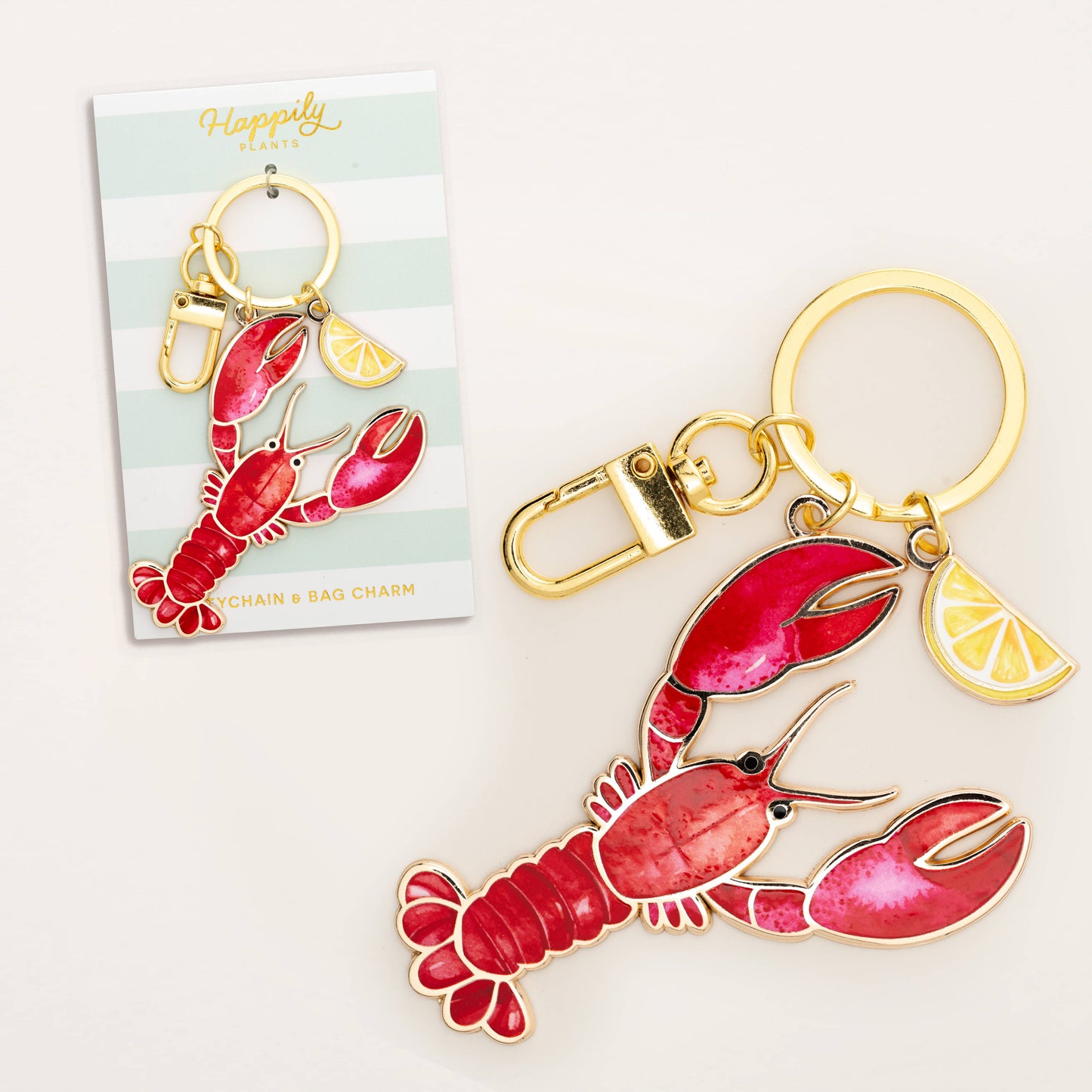 Lobster & Lemon Keychain & Bag Charm