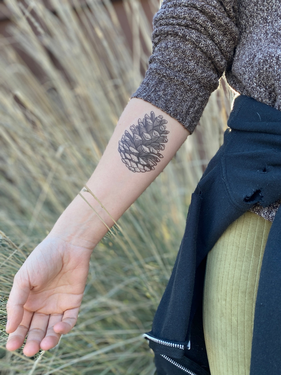 Nature Temporary Tattoo - Pinecone