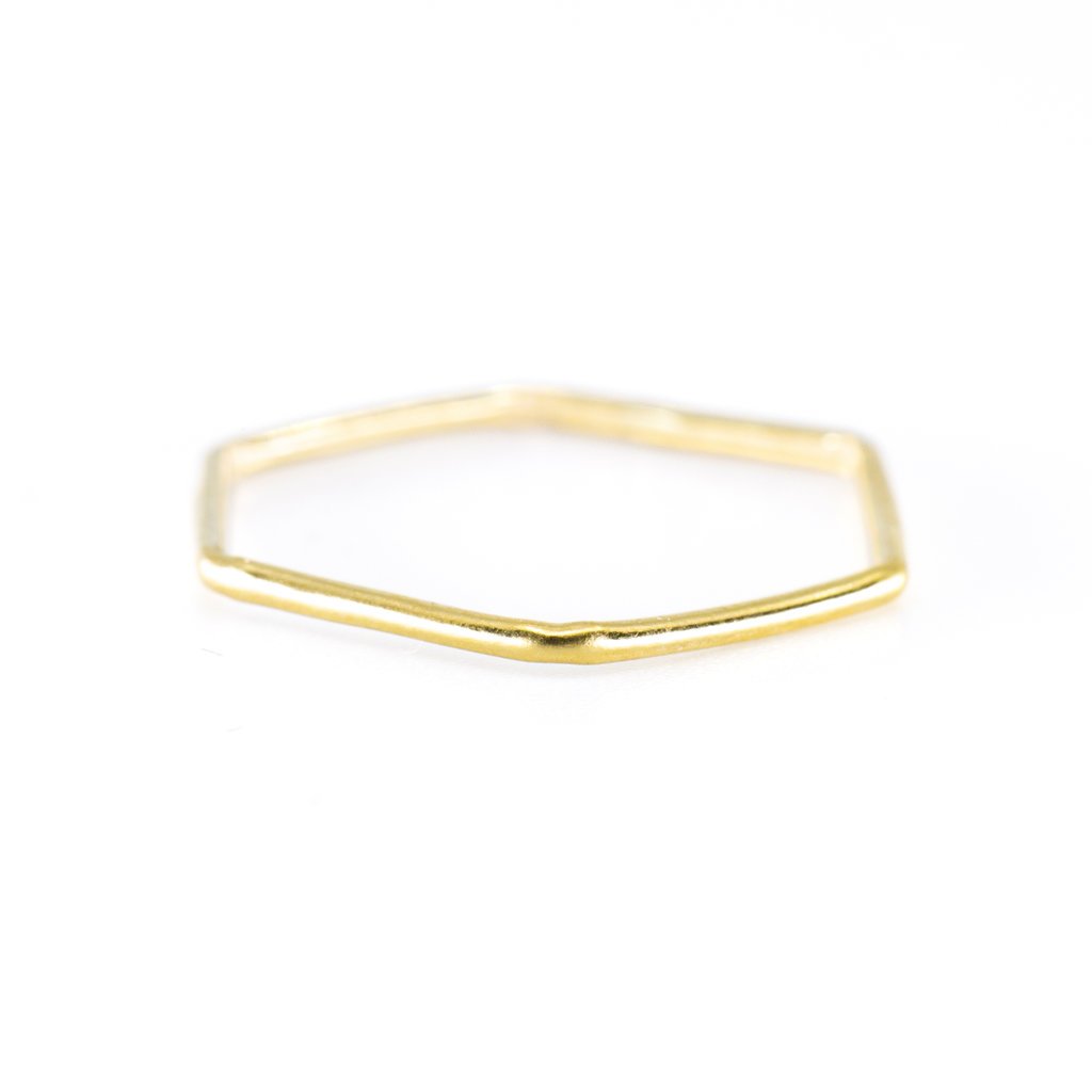 PREORDER - Hexagon Stackable Gold Ring