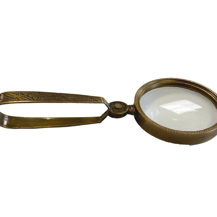 Brass Magnifying Glass with Folding Handle